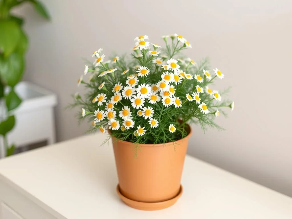 Camomila (Matricaria chamomilla) - plantas seguras para quartos de bebê Camomila (Matricaria chamomilla) - plantas seguras para quartos de bebê