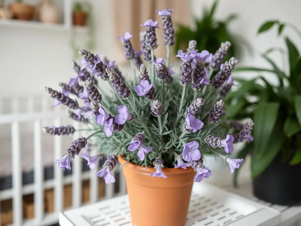 Planta Lavanda (Lavandula angustifolia) - plantas seguras para quartos de bebê Planta Lavanda (Lavandula angustifolia) - plantas seguras para quartos de bebê