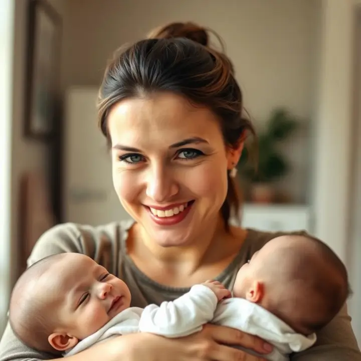 Retrato de uma mãe sorrindo com seu bebê, representando a história de Juliana que descobriu que a mãe perfeita não existe Retrato de uma mãe sorrindo com seu bebê, representando a história de Juliana que descobriu que a mãe perfeita não existe