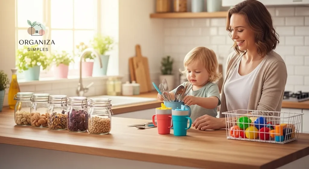 10 Dicas Rápidas para Organizar a Cozinha com Crianças Pequenas. Organização Doméstica