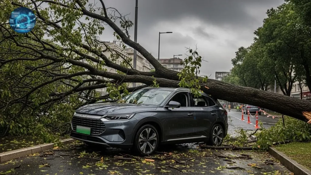 Loucura: Árvore de 2 Toneladas Destrói Carro da BYD – Detalhes do Acidente